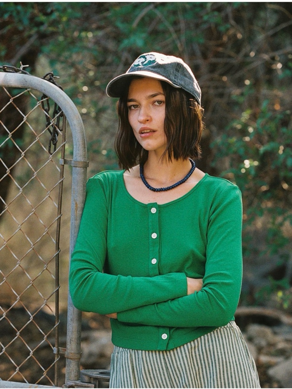 LA RELAXED button front cardigan S